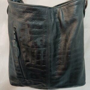 Geo Tooled Leather Shoulder Bag🖤